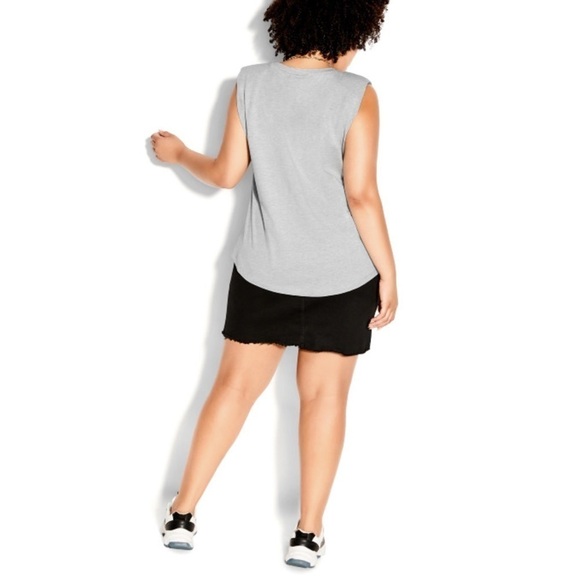 Ccx City Chic Gray Luxe Sleeveless Tee (P06) - Picture 2 of 5